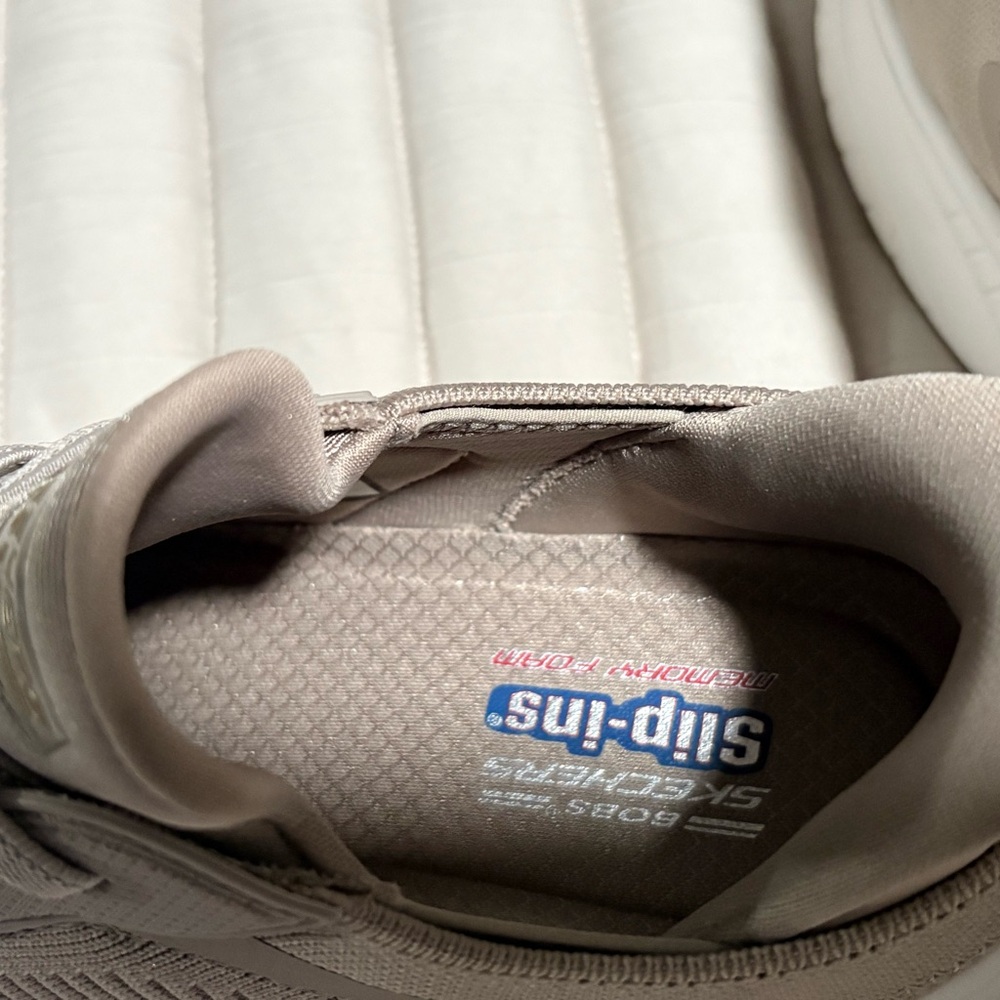 Skechers BOBS Taupe Knit Sneakers - Picture 8 of 9